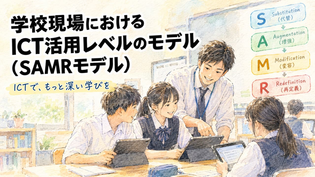 学校現場におけるICT活用レベルのモデル（SAMRモデル）